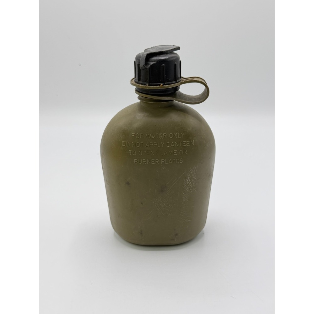US 1984 Zarn Military Olive Green Plastic Water Canteen NBC Cap AS IS